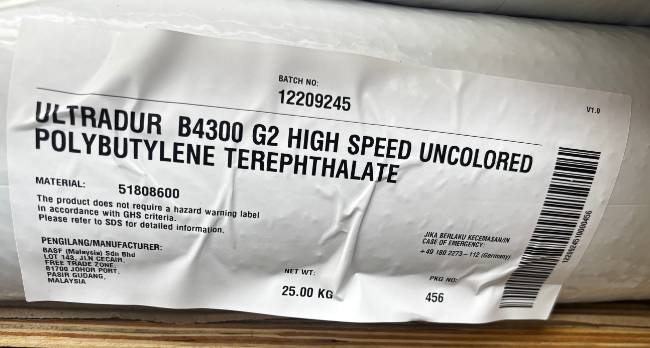 PBT  B4300 G2 HIGH SPEED UNCOLORED BASF MALAYSIA